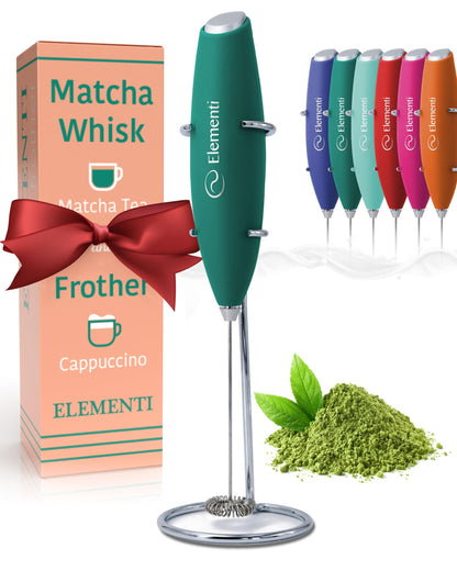 Elementi Portable Electric Milk Frother, Matcha Whisk, Milk Frother for Coffee Frother Electric Hand Blender, Mini Electric Whisk Small Hand Blender (Periwinkle)