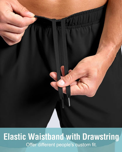 G Gradual Men's Athletic Running Shorts with Zipper Pockets Quick Dry 7"/ 5"/ 9" Workout Gym Shorts for Basketball Hiking(Mint Moment,9XXL)