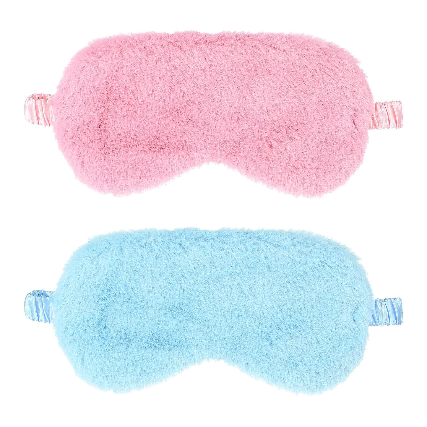 2 Pack Plush Sleeping Eye Mask Soft Plush Eye Mask Fuffy Eye Cover Comfortable Sleep Mask Blindfold Rainbow Faux Fur Eye Shade for Women, Men and Kids Travel Nap Sleeping 565488_2_3pL1H9vJ3