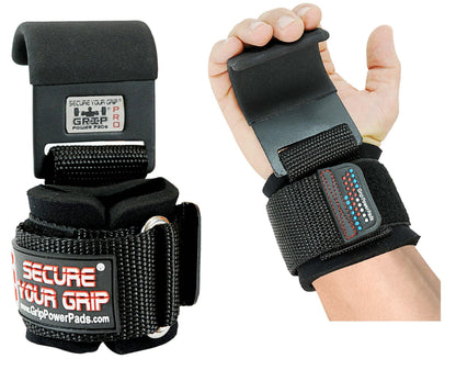 Weight Lifting Hooks Heavy Duty Lifting Wrist Straps Pull Ups Deadlift Straps Power Lifting Grips Padded Workout Straps for Weightlifting Gym Gloves for Men & Women Premium Workout Equipment