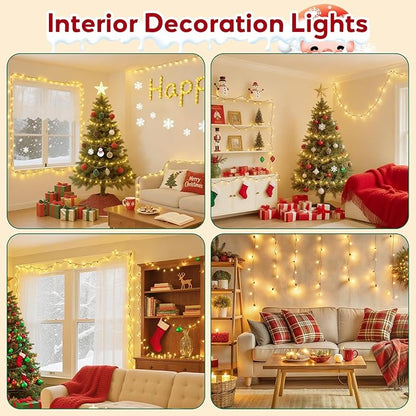 Hishine Outdoor Christmas Lights 82FT 1000LED, String Lights Indoor 8 Modes Waterproof Plug in Christmas Tree Light for Holiday, Warm White