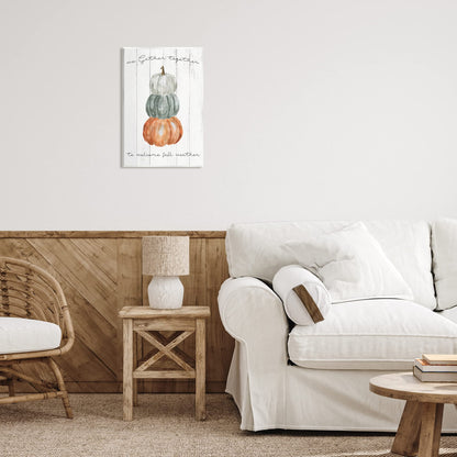 Stupell Industries 'Gather Together Fall Weather Pumpkins ', Wall Plaque Art, 13 x 19 Inches, Easy to Hang and Sturdy, Made in USA, by Livi Finn