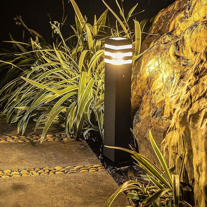 Pathway Lights Post Lights IP55 Waterproof Outdoor Lamp Post Lawn Light Floor Lamp E26 Lampholder Hardwired Suitable for 12V / 24V / 120V Voltage（23.5in, Black）