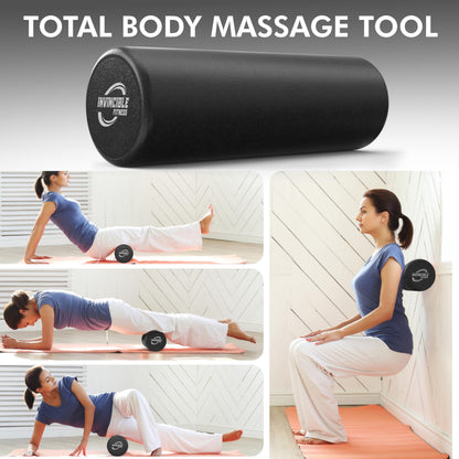 Invincible Fitness EPP Foam Roller for Deep Tissue Massage – Enhance Recovery, Relieve Pain, and Boost Mobility for a Stronger, Healthier You (Purple)