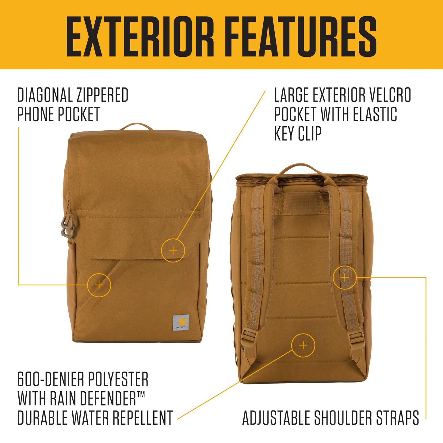 Carhartt 21L Top-Load Backpack, Durable Water Resistant Coated Canvas Base W/ 17" Laptop Sleeve, Bluestone