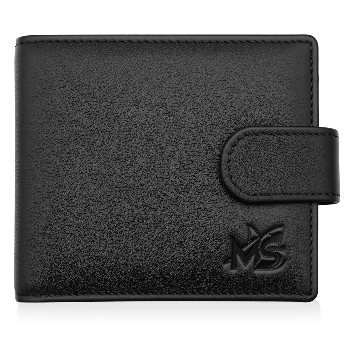 MS MOSHARK Full Grain Leather Wallet for Men Bifold,RFID Blocking,High Capacity with Coin Pocket,Durable Top-Grain Leather Business Wallet, Ideal Birthday Gift for Husband or Father