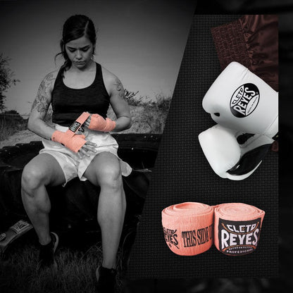 CLETO REYES Compression Hand Wraps for Boxing Gloves, Stretchy Breathable, MMA, Kickboxing, Muay Thai, Martial Arts Workout Equipment, Hook and Loop Closure, Pink