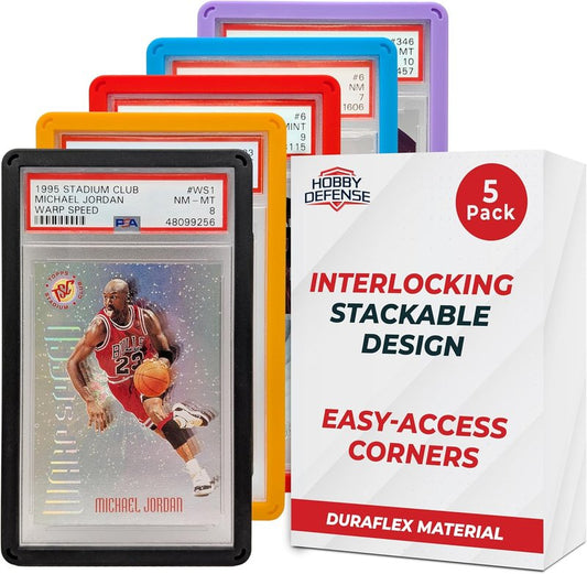 PSA Slab Guard 5 Pack - Graded Card Protector & Bumper | Multicolor Slab Armor Case