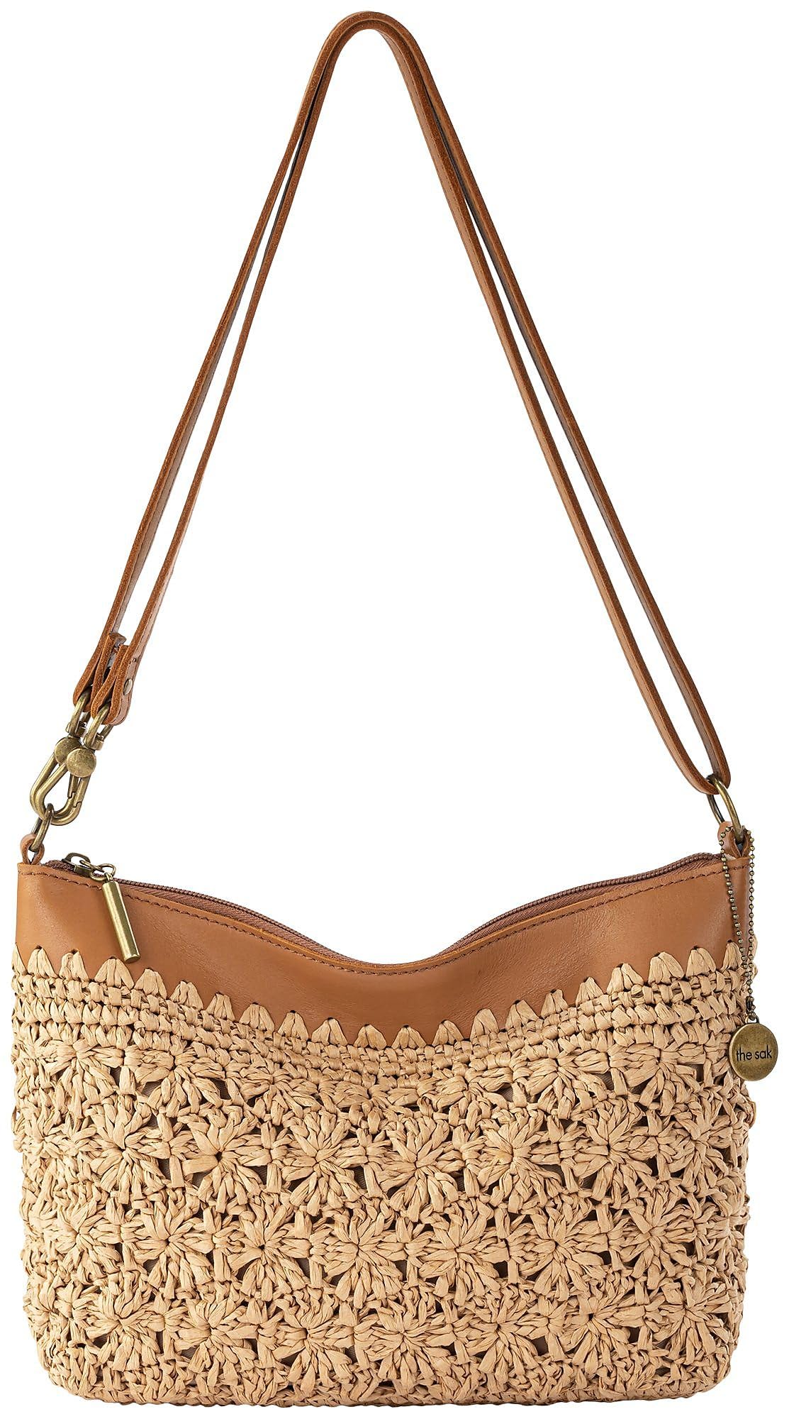 The Sak Lumi Crossbody in Straw, Convertible Crossbody, Natural Primrose Straw
