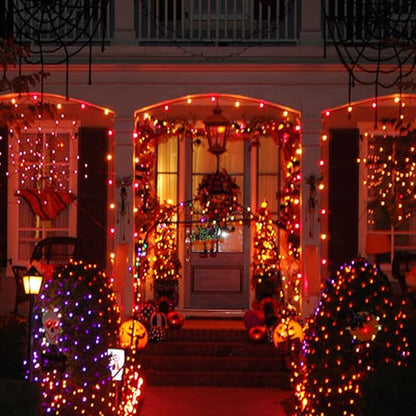 Dazzle Bright Halloween Fairy String Lights, Total 40FT 120LED Copper Wire Battery Operated Waterproof Lights, Halloween Decorations for Indoor Home Outdoor Garden Patio Yard Party Decor (Orange)