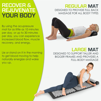 ProsourceFit Acupressure Mat and Pillow Set for Back/Neck Pain Relief and Muscle Relaxation