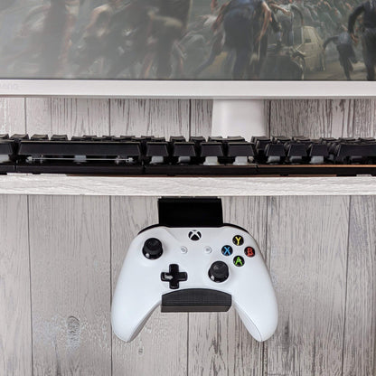 BRAINWAVZ Gamepad Under The Desk Mount Holder Hanger for XBOX One, Switch, PS4, PC, Steam, Steelseries & Most Game Controllers, No screws, VHB Tape (Black, Improved Adheasion Nov2019)