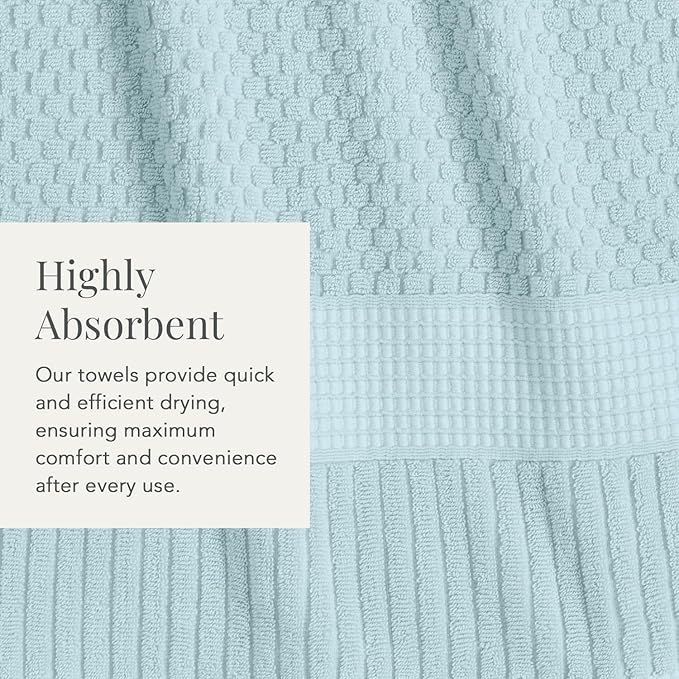 NY Loft 100% Cotton Bath Towels 4 Pack | Super Soft & Absorbent Quick-Dry Bath