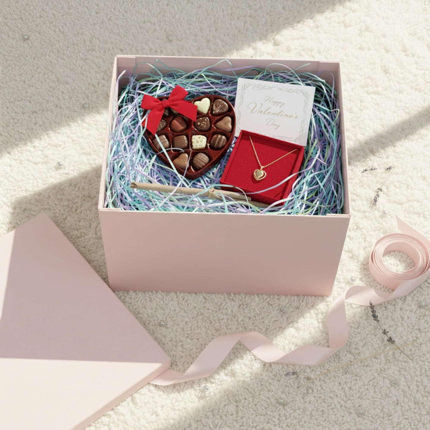 Rinrda Extra Large Gift Box,15x12x10 Inches,Pink Gift Boxes with Lids for Presents,10-inch Deep Box for Birthday Weddings Christmas Valentine's Day.Contains Card Ribbon Shredded paper.