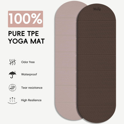 WeiLa Foldable Yoga Mat,10mm Extra Thick,Extra Long (75"x26") for Women&Men