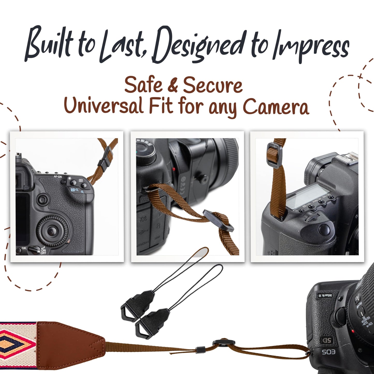 Art Tribute Camera Strap For Photographers Padded Universal Fit Neck Shoulder & Crossbody Strap Quick Release For DSLR/SLR/Mirrorless Canon Nikon Sony Olympus Compatible Great Gift for Photographers