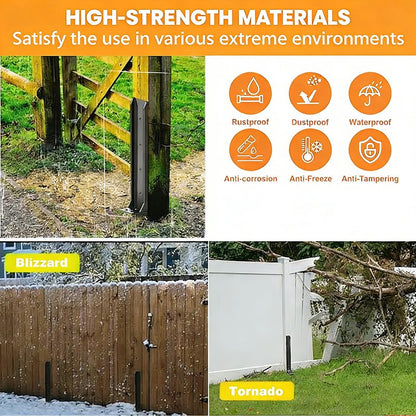4PCS Fence Post Repair Kit, Heavy Duty Fence Post Anchor Quick Fix for Broken/Leaning Wooden Fence, Easy to Install, Black