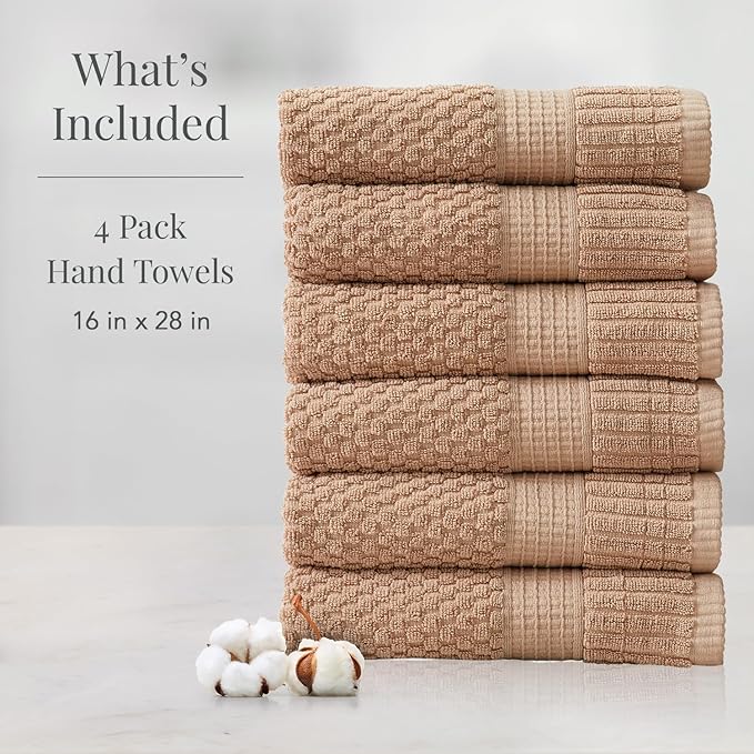 NY Loft 100% Cotton Hand Towel 6 Pack Hand Towel Set | Super Soft & Absorbent
