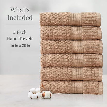 NY Loft 100% Cotton Hand Towel 6 Pack Hand Towel Set | Super Soft & Absorbent