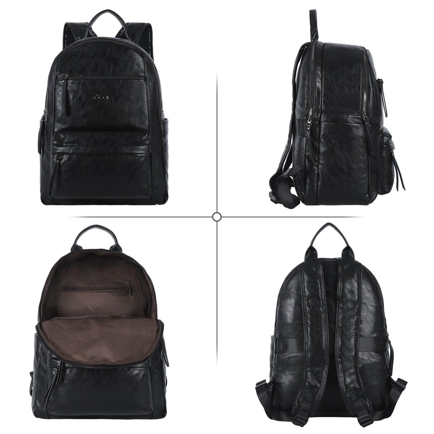 ZOCAI Large Leather Backpack Purse for Women – Vegan Retro Leather Travel Backpack for Women with Compartment, Multiple Pockets Roomy Large Capacity Daypack for Work Traveling.