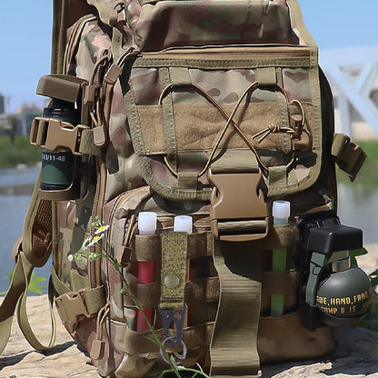 YAPJEB HK Style Sling Snap Hook Enlarged Mouth Clips Tactical Gear for Keyring Hang, Buckle and Paracord (#2 Khaki Molle Clips - 4 pcs)