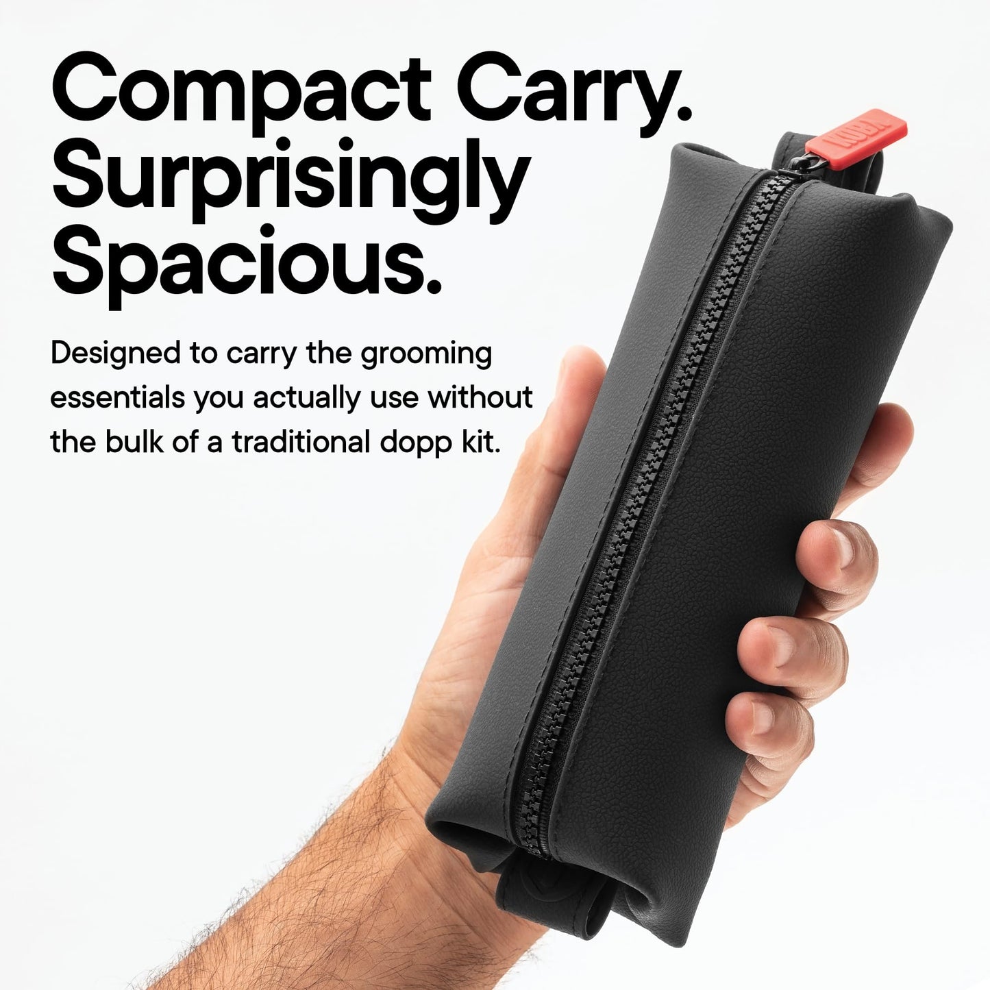 TOOLETRIES The Koby Dopp Kit, Premium Silicone Toiletry Bag for Men, Compact Leak-Resistant Travel Organizer with Heavy-Duty Zipper, Easy-to-Clean Grooming Bag – Mini 8.5" x 2.75" x 2", Charcoal