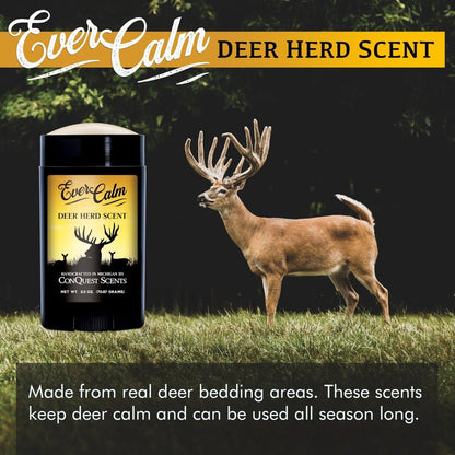 Conquest Scents EverCalm Deer Herd Scent Bottle – Deer Attractant & Calming Scent, All-Season Effectiveness, Versatile Hunting Liquid Bottle, 4.0 oz