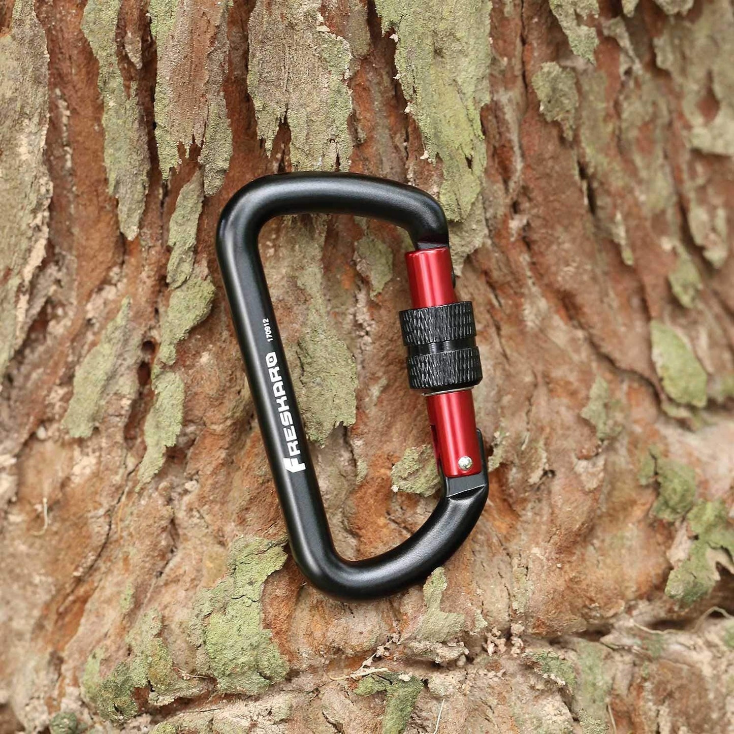 FresKaro Carabiner Clip, Locking and Small, Heavy Duty Carbineers, Key and Keychain Clips, Black Karabiner 3inch, Aluminum, D-Ring, for Belt, Hammock, Weight Bearing, Hiking, Dog Crate, 2Pack