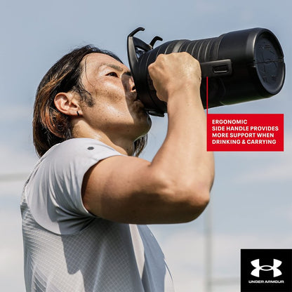 Under Armour 32 oz Insulated Water Bottles - Sports Water Jug with Fence Hook, Leak Resistant for Baseball, Football & More, 32 oz Insulated, Royal/Black