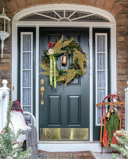 DILATATA 6Pcs Christmas Glitter Leaves Boston Fern Leaves 25" Artificial Gold Fern Leaf Picks Sprays Giltter Stems for Christmas Tree DIY Xmas Wreath Garland Home Decor - Gold