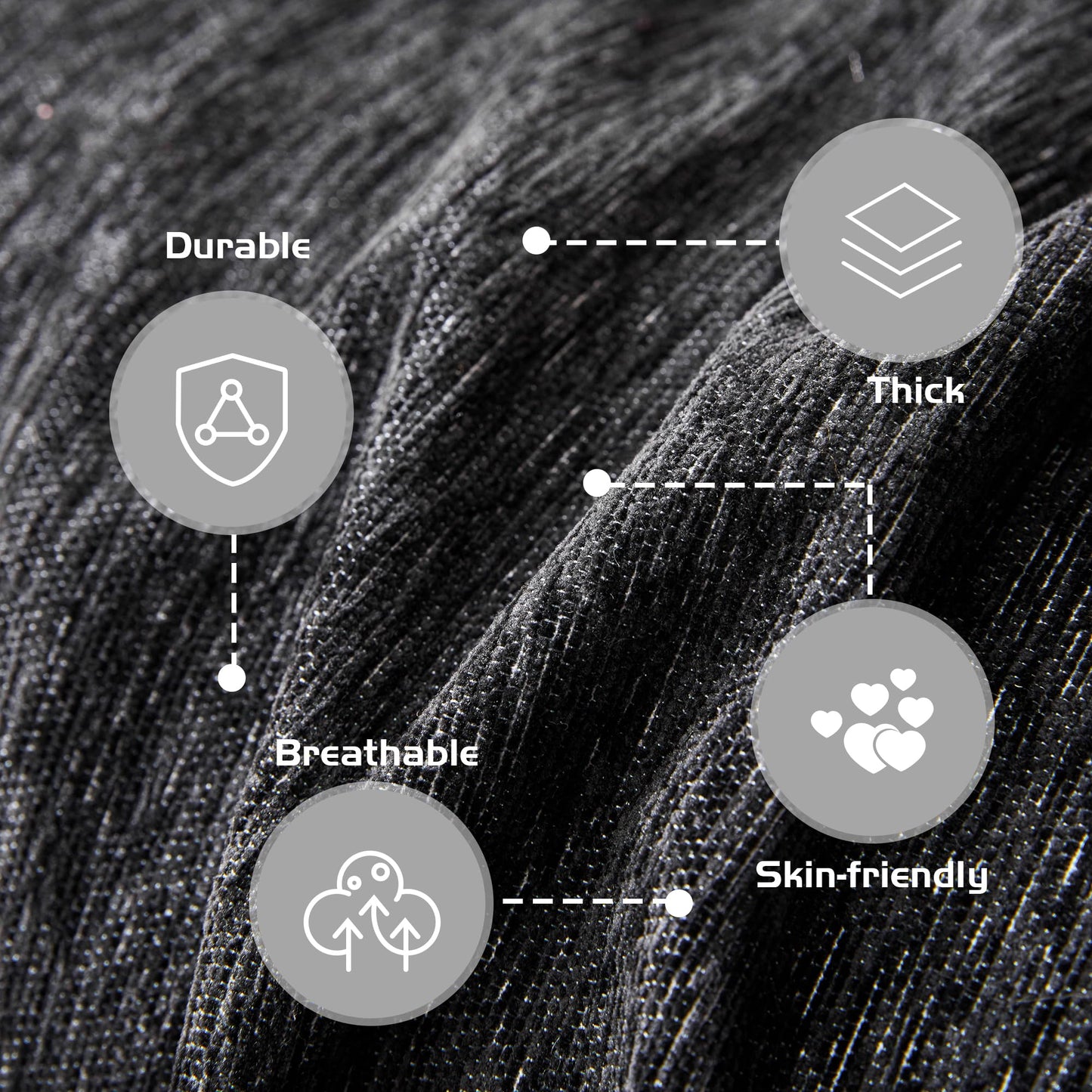 MEETSKY Washable Sofa Cover Black Sectional Couch Covers for 2 Cushion Couch Sofa Thick Universal Chenille Sofa Covers with Tassel Furniture Protector for Dogs, 71"x 102"