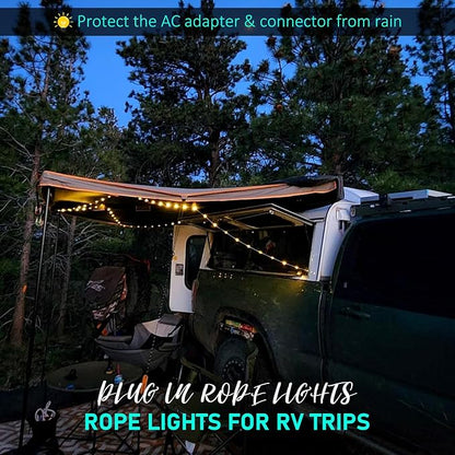 Rope Lights Outdoor, 118ft 480 LED Outdoor Rope Lights Plug in, Waterproof Tube Light for Garden, Tree, RV, Patio, Holiday Decoration, Party, Christmas (Warm White)