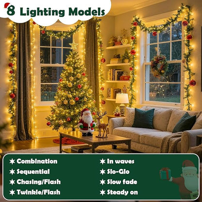 Christmas Lights Indoor Outdoor Waterproof, 66FT 200 LED Warm Light String Lights for House Decorations, Ideal for Christmas Trees, Wedding, and Party