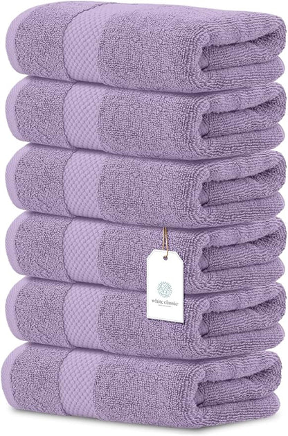White Classic Luxury Lavender Hand Towels