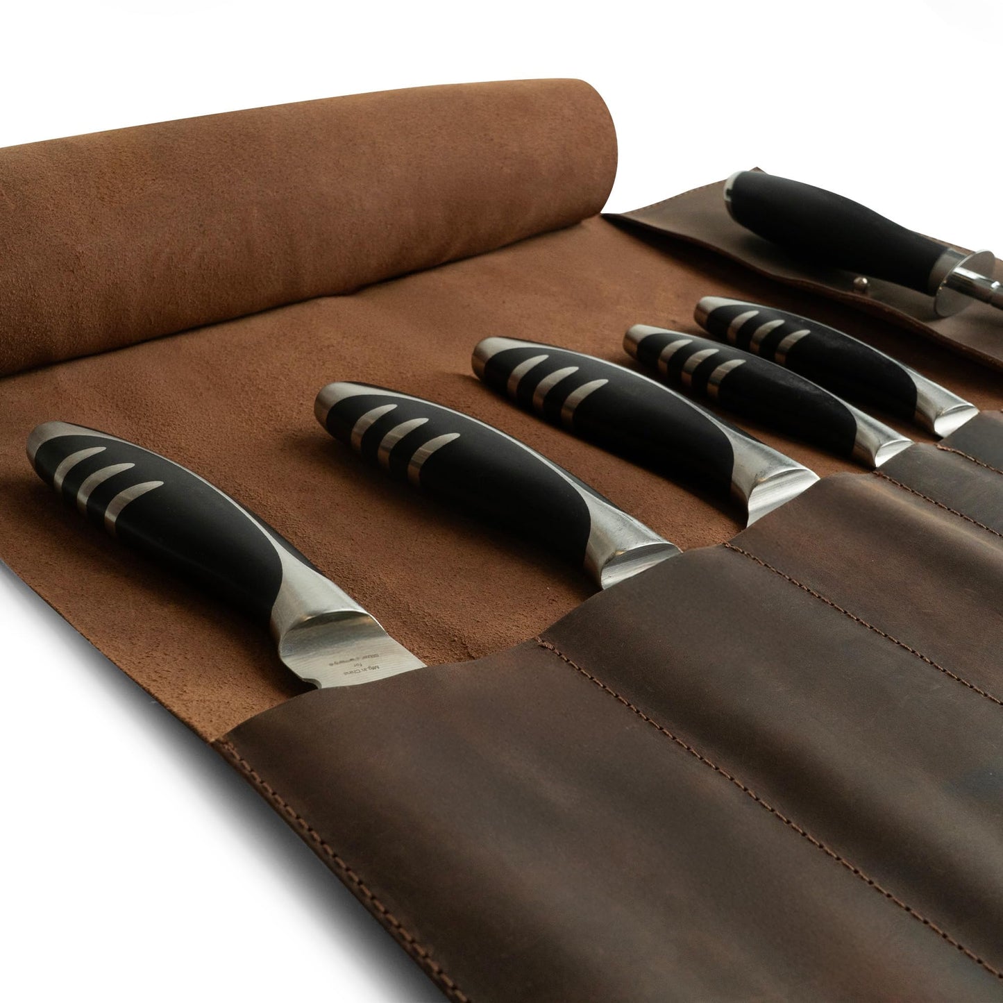 Rustic Leather Knife Roll Case, Durable Chef Knife Bag for Professional Chefs, Knife Roll Bag, Portable Carrying Case for Knives and Tools, Ideal for Culinary Travel, Knife Bags for Chefs Professional