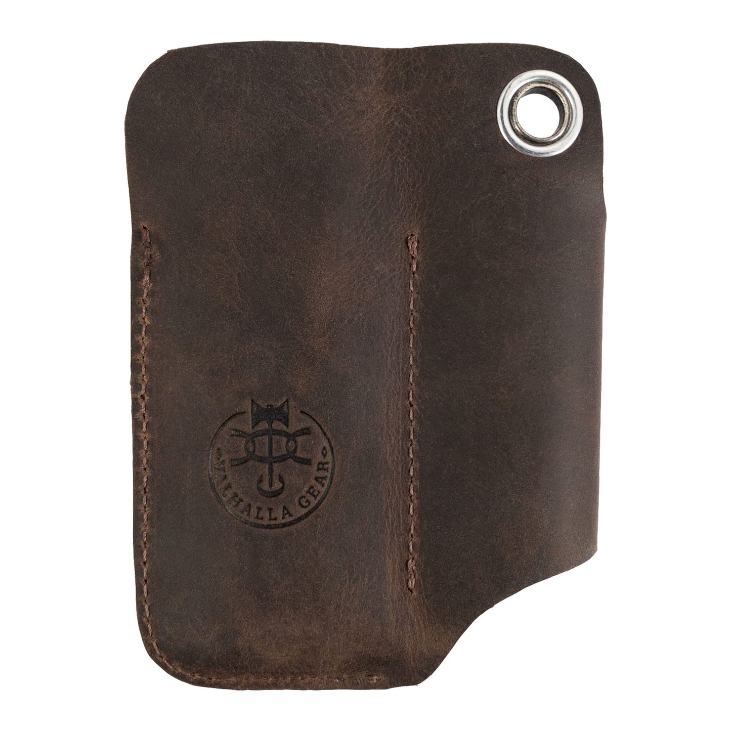 Valhalla Gear, EDC Tool Holster, Rustic Sleeve for Tools, Pocket Case, Full Grain Leather, Handmade, (Bourbon Brown/Charcoal Black)