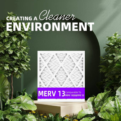 Qingzhug 20x20x1 MERV 13 (6-Pack) Pleated Air Filter (Actual Size: 19.75"x19.75"x0.75") MPR 1900 & FPR 10, Furnace Air Filters, 20x20x1 air filter