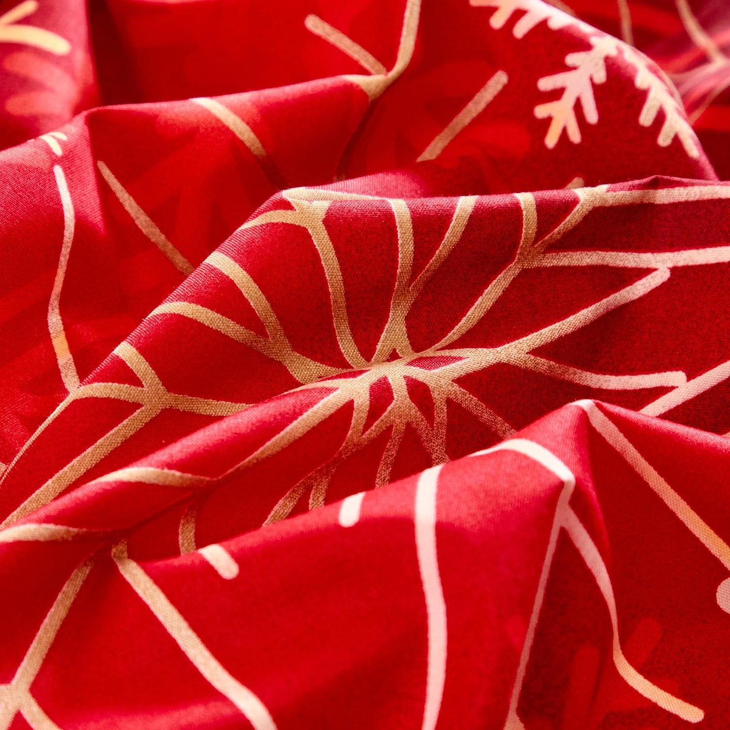 Joyreap 3pcs Christmas Duvet Cover Set King, Xmas Golden Snowflakes Black and Red Tie-dye Design Bedding Set, Includes 1 Duvet Cover and 2 Pillow Shams
