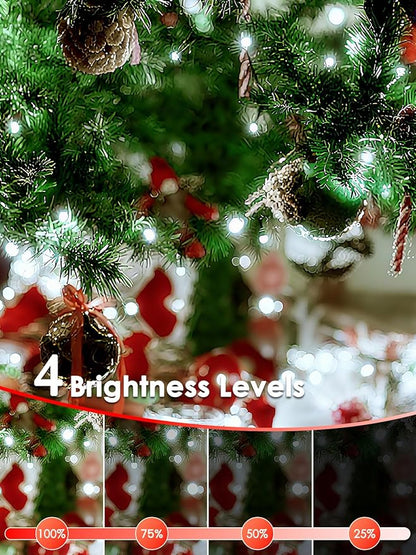 Voice Control Connectable 2PK 164FT 400LED Christmas String Lights Indoor Outdoor with Remote | Smart Twinkle Fairy String Lights 12 Modes & Timer for Xmas Tree Decor (Cool White)