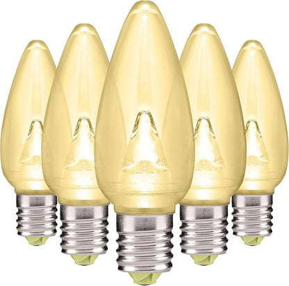 HLO Lighting Smooth C9 Christmas Lights | Warm White LED Bulbs for Indoor & Outdoor Christmas Decor | Set of 25