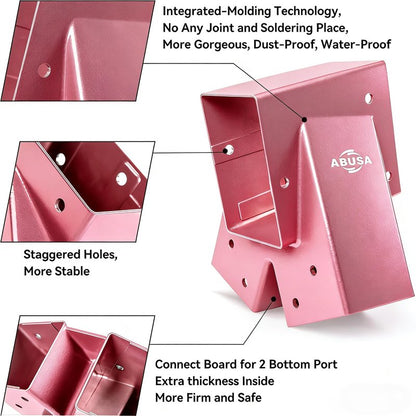 ABUSA Heavy Duty Children Set Hardware Replacement Kit Including 2 Pink Brackets 4 Hangers 2 Pink Seats for Outdoor Playground Equipment Parts Hardware Included (P007)