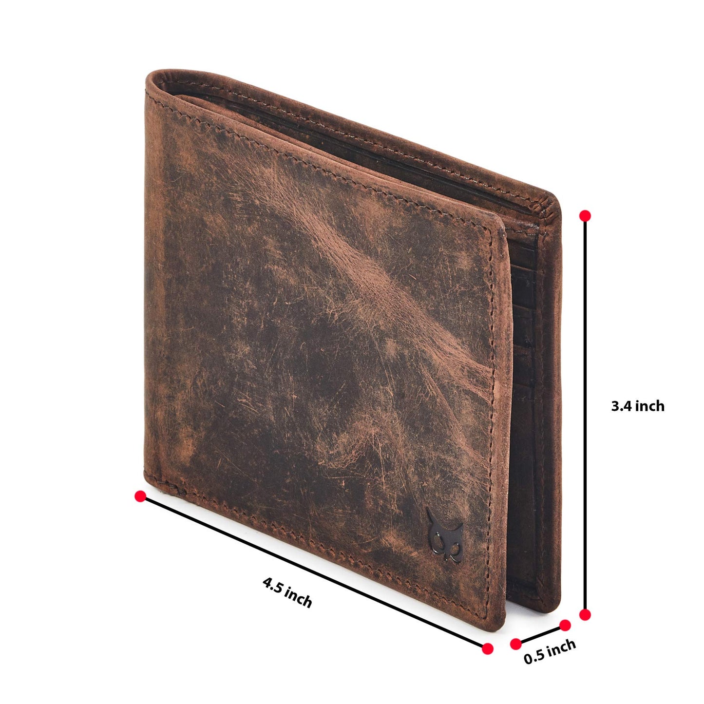 Real Leather Mens Bifold Wallet RFID Blocking Slim Minimalist Front Pocket - Thin & Stylish with ID Window in Gift Box (Crazy Horse, Cognac).