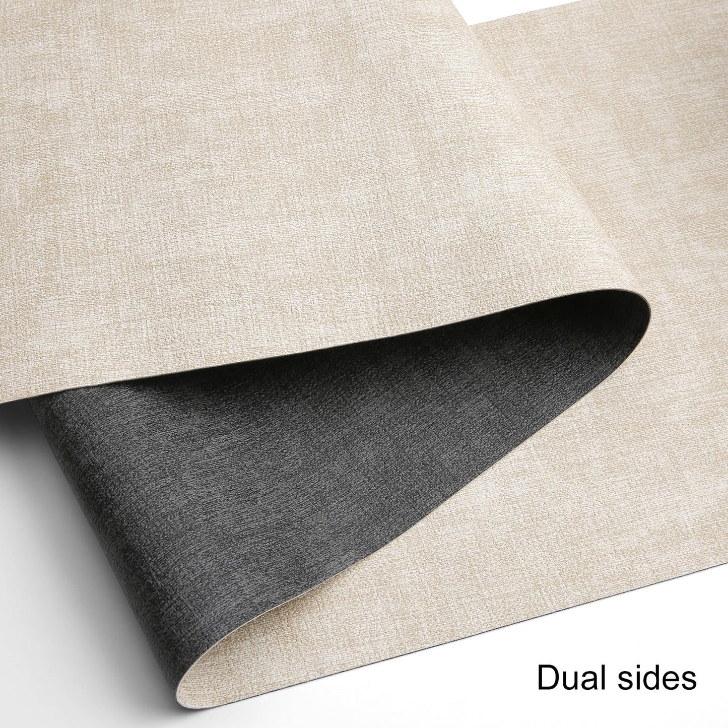 Chitomars Table Runners 55 Inches Long, Dual-Sided Faux Leather Farmhouse Table Runner Waterproof Non-Slip for Living Room Party Home Decor Holiday Decorations(Gray Cream-White, 12 x 55 Inch)