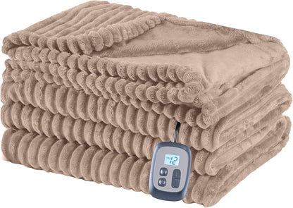 Electric Heated Blanket Full Size 72"x84", Cozy Large Oversized, 5 Heating Levels & 10 Hours Auto Off, Cozy for Bed, Sofa, & Office, Machine Washable, Purple