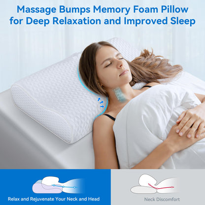 Cervical Neck Pillow for Pain Relief- Queen Size Cooling Pillow for Sleeping, Memory Foam Pillows for Neck Shoulder, Ergonomic Adjustable Contour Bed Pillow for Side, Stomach & Back Sleepers