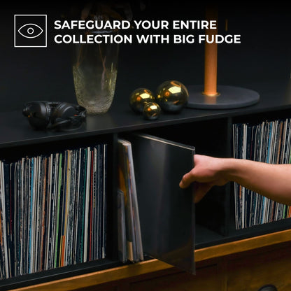 Big Fudge Vinyl Record Sleeves 100 x 12 LP - Durable & Wrinkle-Free Vinyl Outer Sleeves - Crystal Clear High-Density Polypropylene - 3 mil Thick, 12.75” x 12.75” - Fits Most Gatefolds Double LPs