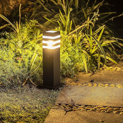 Pathway Lights Post Lights IP55 Waterproof Outdoor Lamp Post Lawn Light Floor Lamp E26 Lampholder Hardwired Suitable for 12V / 24V / 120V Voltage（16in, Black）