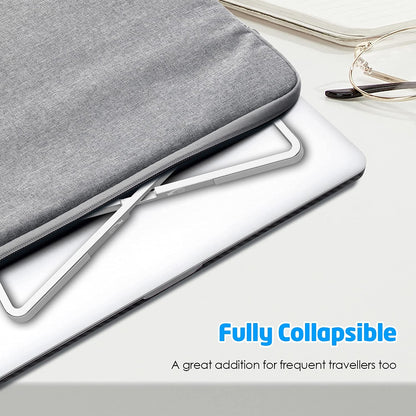 WixGear Laptop Stand for Desk - Foldable, Lightweight Aluminum Laptop Riser Holder, Portable Stand for 10-15.6” Laptops, Prevents Overheating with Non-Slip Rubbers, Travel-Friendly, Ergonomic Design