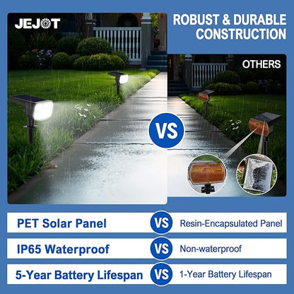 Solar Spotlights, Super Bright LED, 2 CCT Warm & Cool Light, Solarspot Lights for Outside Landscape Auto On/Off -2 Pack