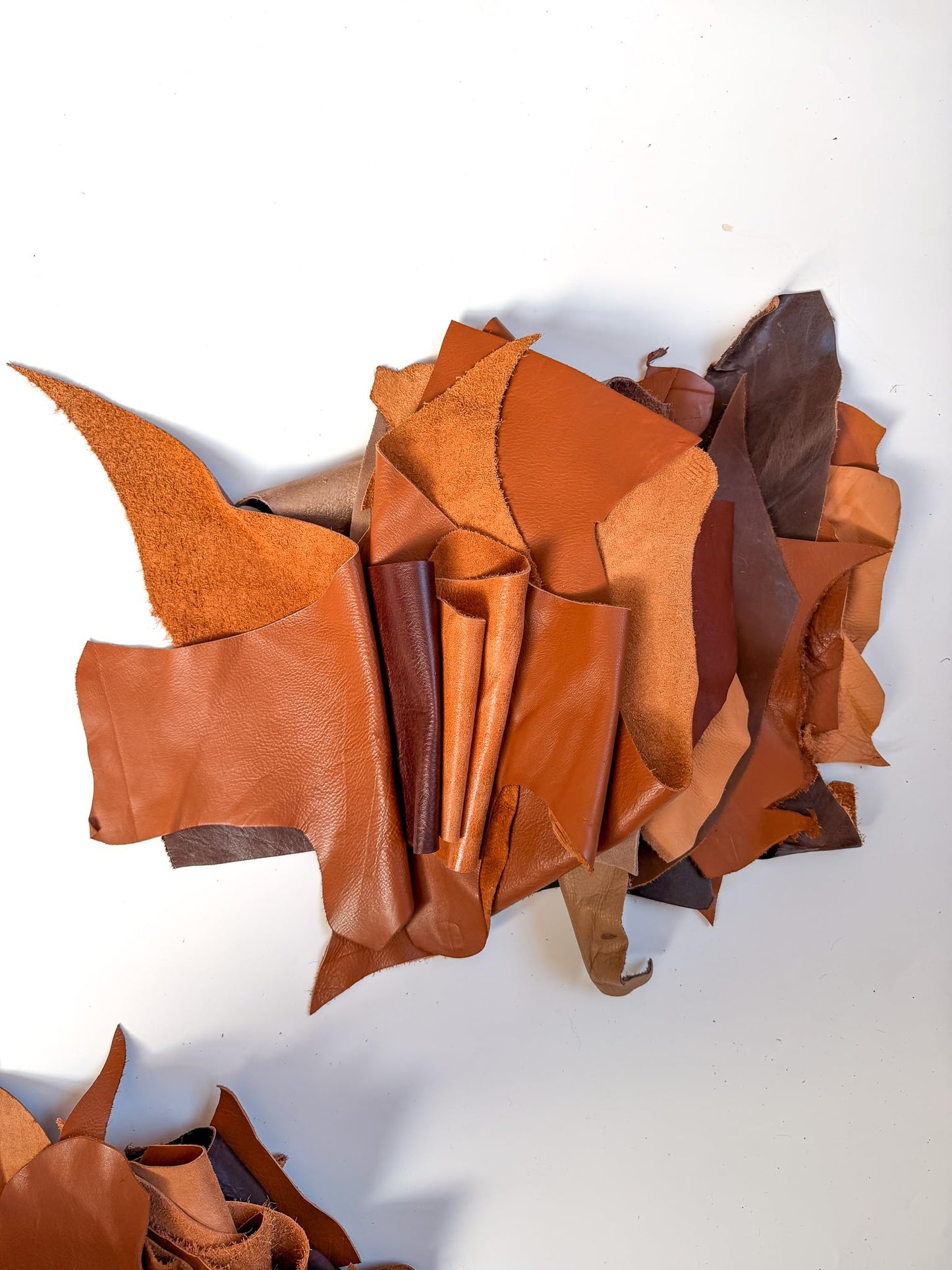Brown Full Grain Leather Scraps: Sold by The Pound (1.0, Pounds)